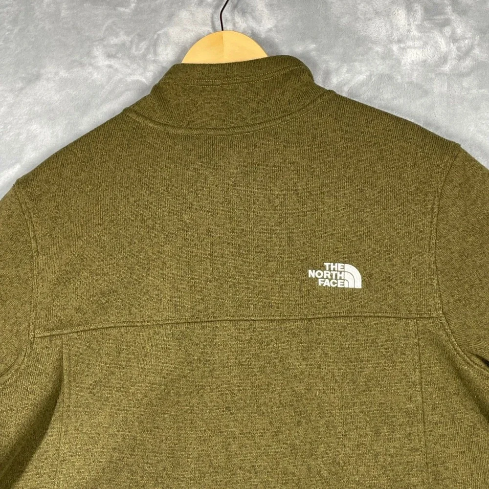 The North Face Mens XL Gordon Lyons Quarter Zip Fleece Pullover Olive Green